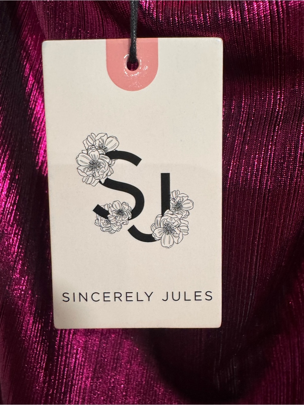 Fuchsia Metallic Cowl Neck Slip Dress NWT Size Large - Picture 3 of 5